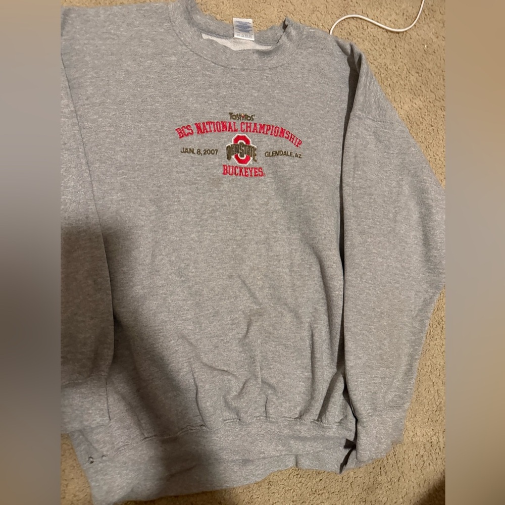 Gray Ohio State Buckeyes Championship Sweater